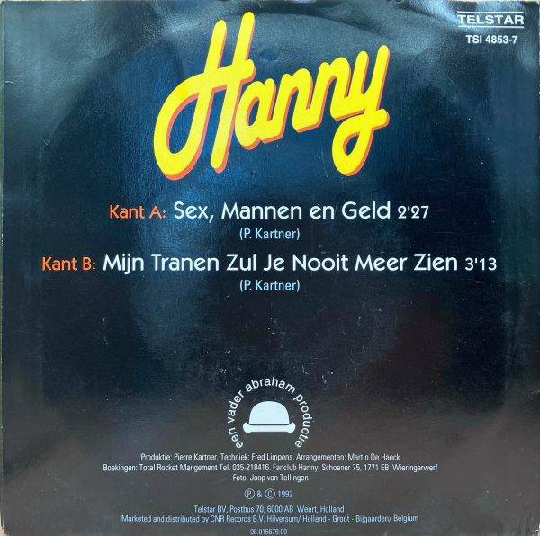 Hanny - Mijn Tranen zul je nooit meer zien kant B